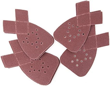 Tonsiki 50 Pieces 40/80/120/180/240 Grit Bond Abrasive Dics Grinding Mouse Sanding Paper Sandpaper Sheets Sander Hook and Loop Assorted For Cleaning Polishing