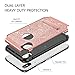 iPhone XS Case iPhone X Case Kickstand GUAGUA Girls Women Glitter Bling Slim Fit Hybrid Hard PC Cover with Shinny Faux Leather Shockproof Protective Cases for iPhone X/XS,Rose Gold