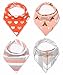 American Kiddo Baby Bandana Drool Bibs for Girls 100% Waterproof Organic Cotton With Snaps and Back Pocket (4-Pack) for Drooling and Teething Babies and Toddlers - 