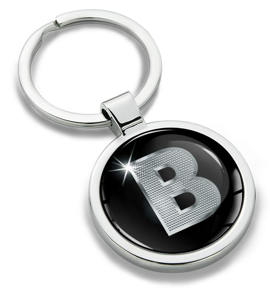 Biomar Labs Letter Keychain Alphabet Initial Keyring 3D Metal Stainless Steel Personalised Initials Charm for Car and Keys Available in Silver Rose Gold or Gold (B in Silver KK 2) — image 1