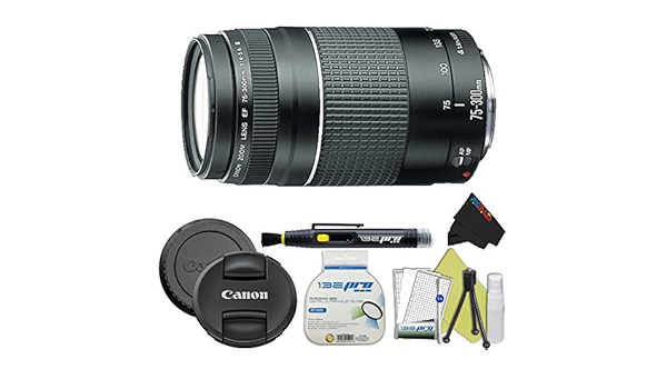 Amazon Com Canon Ef 75 300mm F 4 5 6 Iii Telephoto Zoom Lens For Canon Slr Import Usa Cameras With Pixi Basic Accessory Kit Electronics