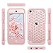 ULAK iPod Touch Case 5 6th Generation, iPod Touch 7 Case, Bling Glitter Hybrid Heavy Duty Protection Shockproof High Impact Resistant Hard PC Soft Silicone Protective Case, Rose Gold