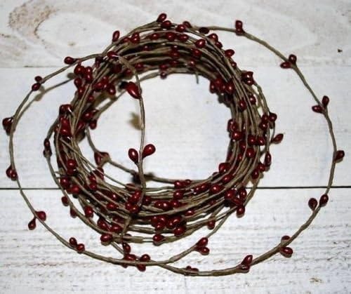 18ft Primitive BURGUNDY Pip BERRY ROPE GARLAND