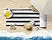 Lara Cabana 100% Turkish Cotton Beach Towel Pool Spa Bath by Corner4Shop (Black/White Striped)
