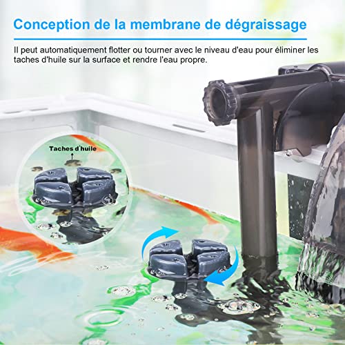 AKKEE Wasserfallfilter für Aquarium, multifunktionaler Wasserfallfilter, für Aquarium, Wasserfall, 10 W, 750 l/h, Schildkröte, Kaltwasser und tropische Aquarien bis 76 l (10 W)
