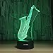 LLUUKK Visual 3D Night light SAX saxophone player toys Desk Lamp Table decoration household accessories Kids gift boys festival for music lovers