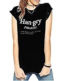 Haola Women's Summer Fashion Words Printed Tops Funny t Shirt Street Juniors Short Sleeve O Neck Tees Black M