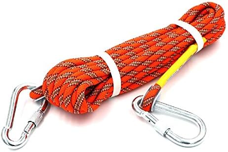 HandAcc 10 mm Outdoor Climbing Rope 10M(32ft) 20M(64ft) 30M (96ft) 50M(160ft) 60M(197ft) 70M(230ft) Static Rock Climbing Rope, Diameter 10mm, Escape Rope Climbing Equipment Fire Rescue Parachute Rope