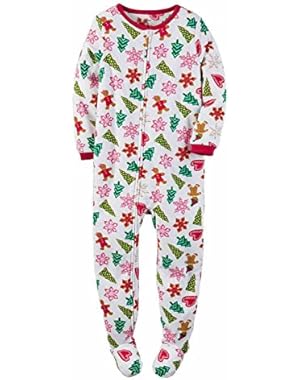 Carters Infant Girl Plush Holiday Gingerbread Man Blanket Sleeper Sleep Play