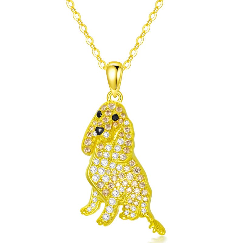 Dog Necklaces 24 Breeds of Dogs Necklaces S925 Sterling Silver Dog Pendant English Cocker Spaniel Dog Necklace for Women Girls gifts -UK