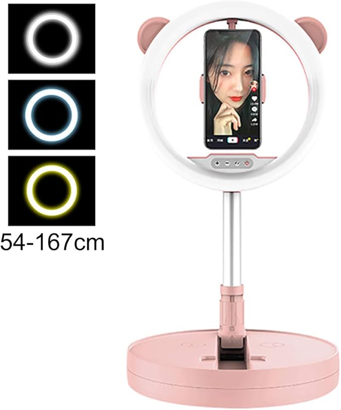 Portable Folding Ring Light, with Stand & Phone Holder Desktop Makeup