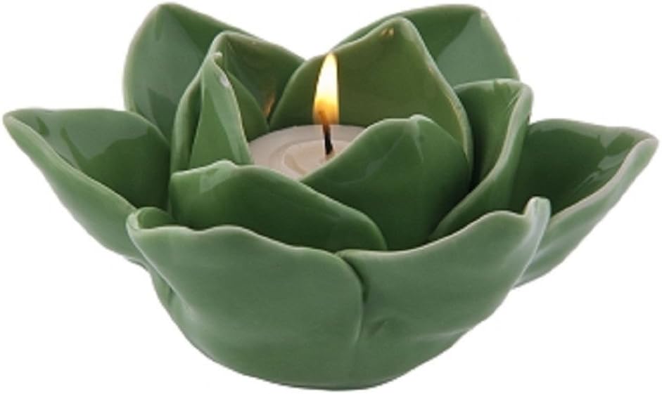 Small Lotus Flower Ceramic Tea Light Candle Holder, Light