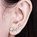 Ear Climber Earrings Flower Ear Crawler Earrings - S925 Sterling Silver Post Cubic Zirconia Ear Cuff Earrings Silver Tone
