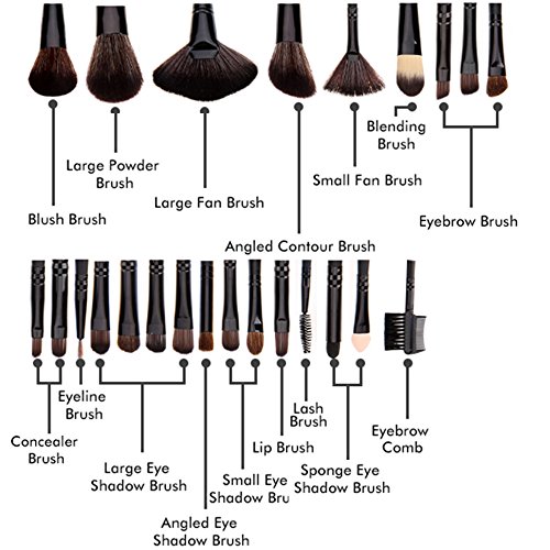 ACEVIVI Makeup Brushes - 24 PIECE Premium Makeup Brush Kit Handle Synthetic Kabuki Foundation Cosmetic Brushes for Powder Liquid Cream