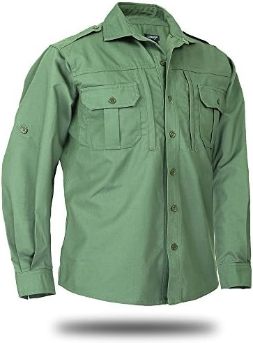 Mege Knight Tactical Combat Military Camouflage Long Sleeve Shirt Jacket (S, Army Green)