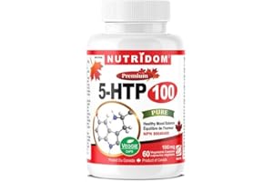 Nutridom 5-HTP 100mg, 5-Hydroxy-L-tryptophan Supplement, Non-GMO, Vegan, Gluten-Free (60 Veggie capsules)
