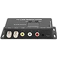 UHF Modulator TV LINK Modulator, Universal Composite A/V to RF Coax Agile Modulator RF TV Micro Modulator Compact RF Modulator Converter IR Extender Support PAL