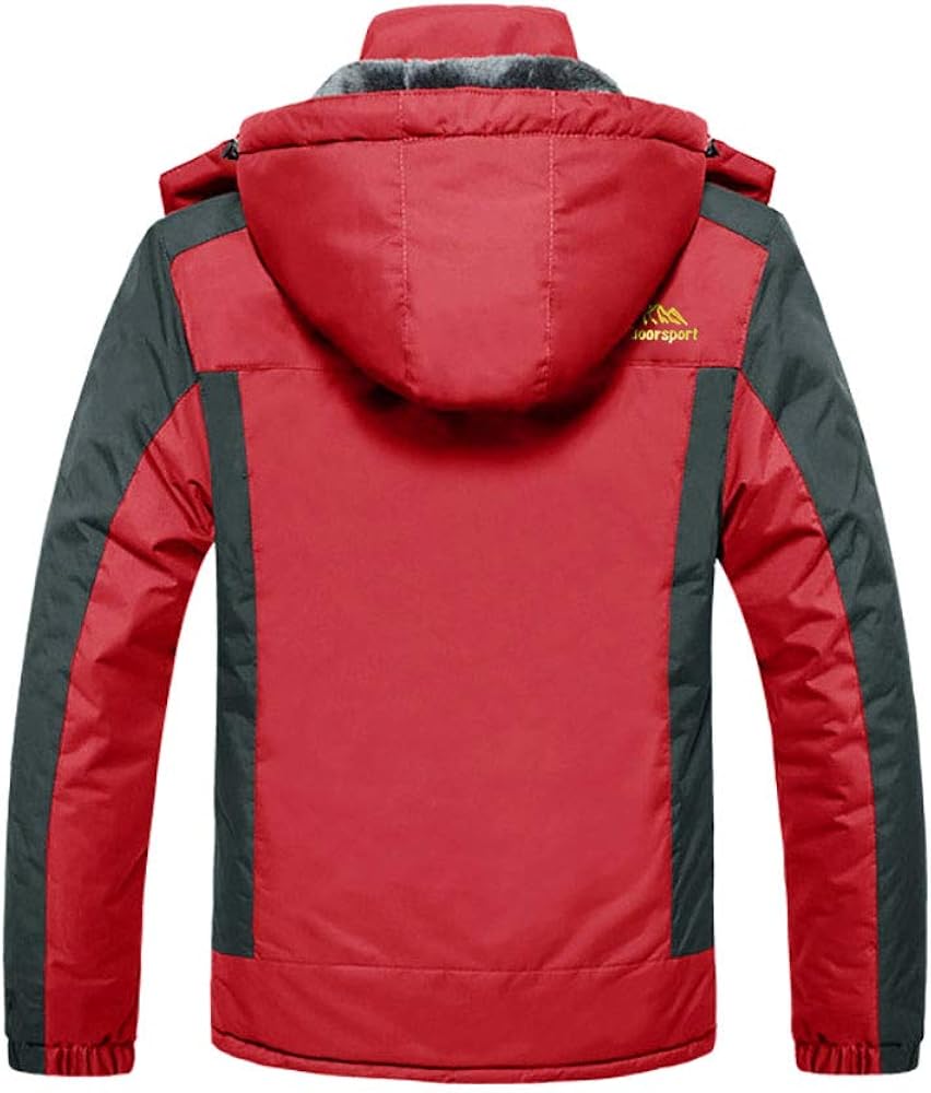 BIYLACLESEN Men's Winter Jackets Windproof Windbreaker Fleece Lined Warm Ski Snowboard Jacket Parka Jacket: Clothing