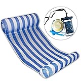 WavePy Premium Swimming Pool Float Hammock, Inflatable Swimming Pools Lounger, Water Hammock Lounge, Luxury Swimming Pool and Ocean Lilo, Blue