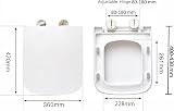 AAN Square Toilet Seat Soft Close with Top Fixing Quick Release Hinges 42L x view 7