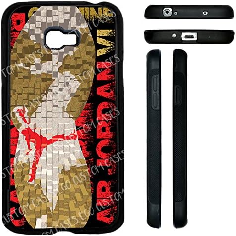 (Galaxy s6 VI) EGO CUSTOM CASES Tan, Red, and Black Carmine 6's Foot Print TPU Rubber Silicone Phone Case