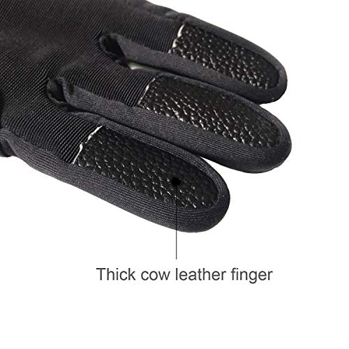 EAmber Archery Shooting Gloves Leather Bow Protective Archery Gloves