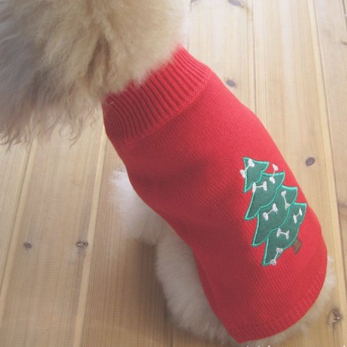 Tangpan Red Christmas Tree Print Turtleneck Classic Pet Clothes Dog Sweater