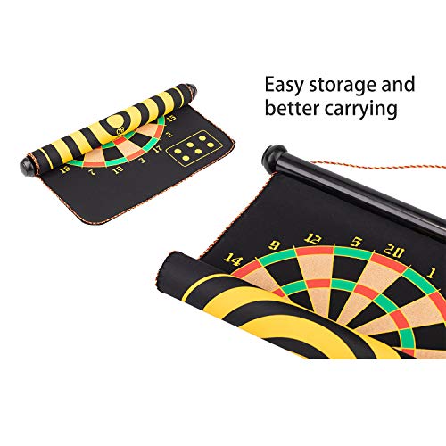 VENSEEN Magnetic Dart Board Games for Adults and Kids, Double-Sided Dartboard Set with 12 Safe Large Suction Darts. Suitable Indoor and Outdoor Games for Family Gatherings - Thumbnail 4