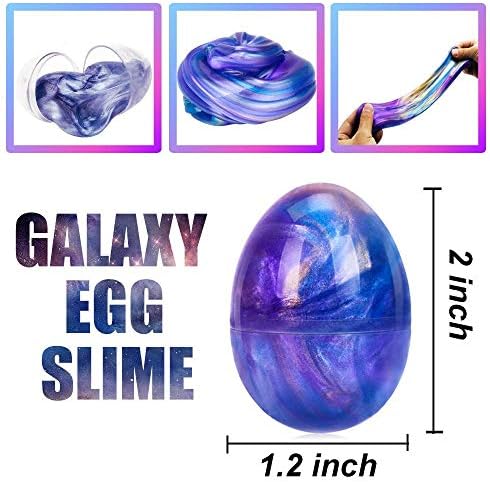 Woozola Galaxy Soft Egg Fluffy Slime Floam Slime Mud, Galaxy Egg Slime Silly Putty Soft Slime Putty Hand Mud Stress Relief Sludge Toys Easter Egg Children's Day Gift for Kids and Adult 3 Packs