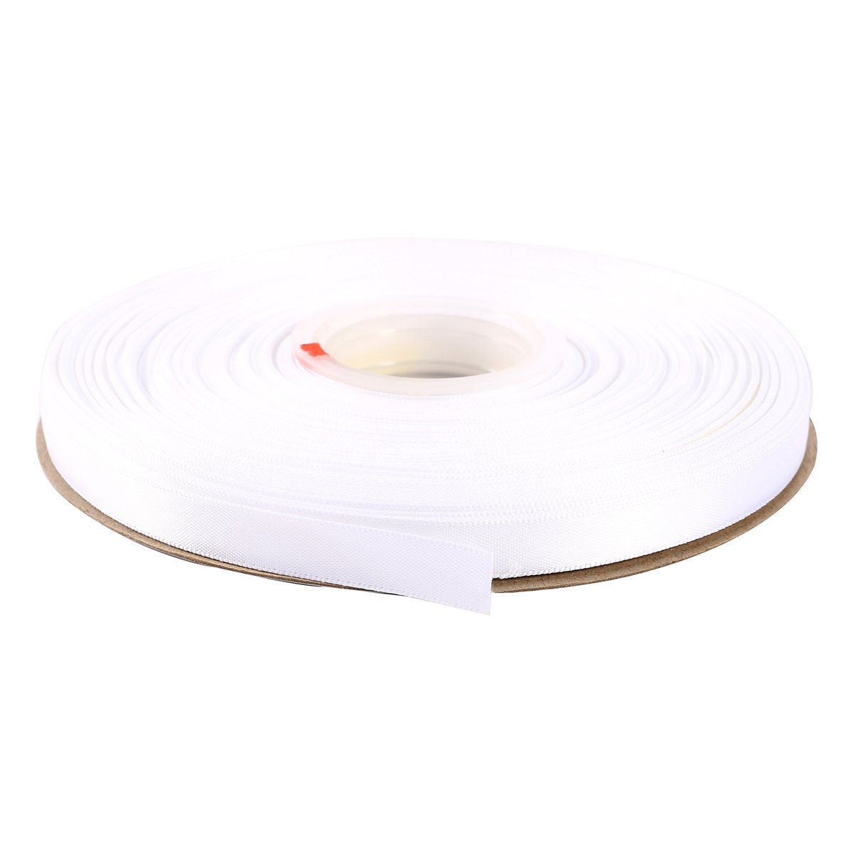 ITIsparkle 9mm Double Faced Satin Ribbon 45 Meters-Roll Set for Gift Wrapping Scrap Books Party Favor Hair Braids Baby Shower Decoration Floral Arrangement Craft Supplies, White Ribbon