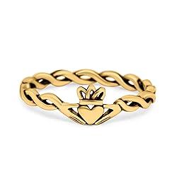 Blue Apple Co. Yellow Tone, Sterling Silver Size-8