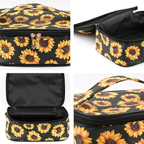 ZOISOKA 3 sets makeup bag 3D print sunflower travel small cosmetic case portable with multifunctional waterproof Organizer bag for women 7 ZOISOKA 3 sets makeup bag 3D print sunflower travel small cosmetic case portable with multifunctional waterproof Organizer bag for women