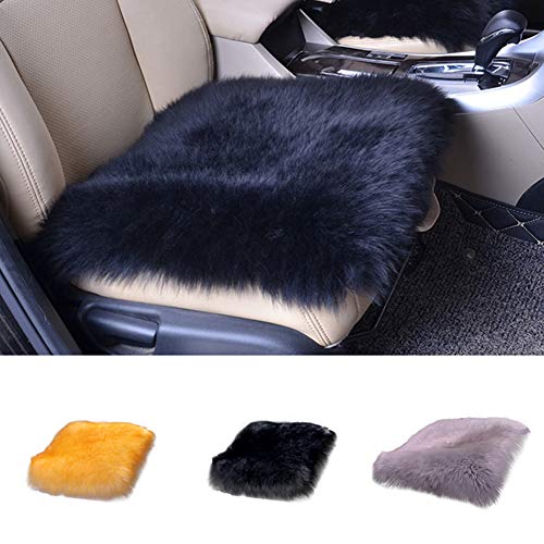 HsgbvictS Car Seat Cushion Car Seats Accessoires Cushion Universal Car Single Seat Mat Faux Fur Soft Warm Autumn Winter Cushion Cover - Yellow