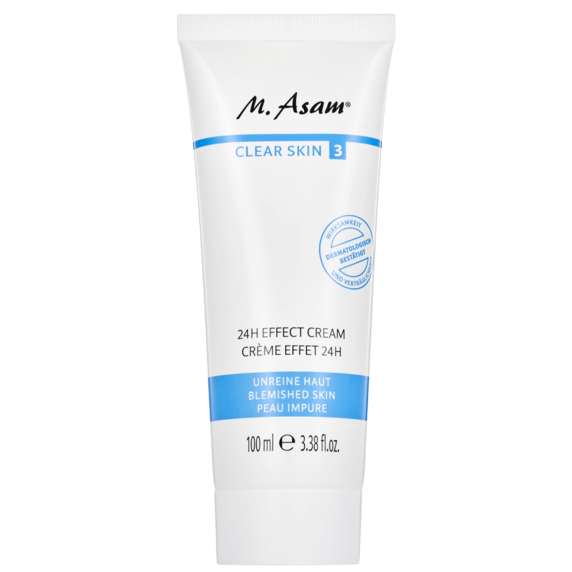 M. Asam CLEAR SKIN 24h Effect Cream XXL (100 ml) – Mattifying & hydrating 24h Moisturizer, supports skin hydration & refreshes your complexion, minimizes the appearance of impurities, facial care