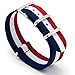 CIVO Watch Bands Premium Ballistic Nylon Watch Strap Stainless Steel Buckle (Navy/Crimson/Ivory, 18mm)