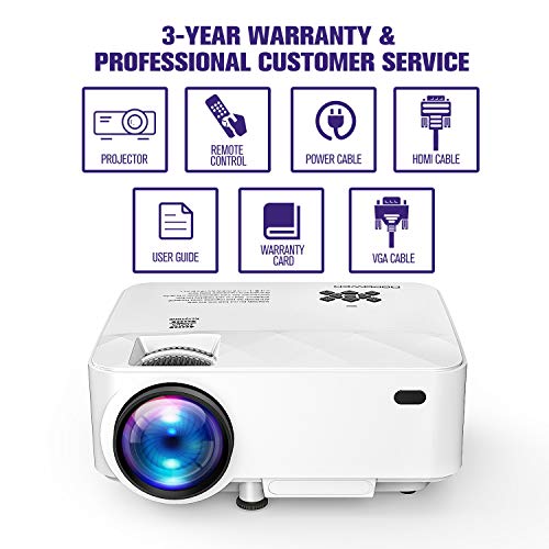 image for DBPOWER 50ANSI Lumens USB Video Mini Projector, Connects with Smartpho