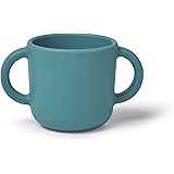 Silicone Training Cup for Infants, Toddler Learning Cup with Two Handles, Baby Open Cup 5oz, 6months+ (green)