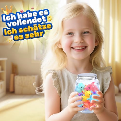 Magic Water Elf, Magisches Wasser Gel Spielzeug mit 10 Magischem Gel und 8 Formen, Bastelset Kinder Basteln Mädchen 4-6 Jahre, Kreatives Wasserperlen Wasserspielzeug Geschenk Mädchen Jungen 7-10 Jahre
