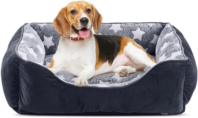 MIXJOY Dog Bed Medium Grey 63 x 53 x 21 cm Washable Anti Slip Bottom