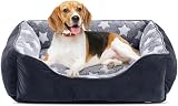 MIXJOY Dog Bed Medium Grey 63 x 53 x 21 cm Washable Anti Slip Bottom