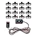 8X White + 8X Amber 2-LED Strobe Light Bar Warning Emergency Beacon 10 Flashing Modes Car SUV Truck Van (Amber White, 16x 2-LED)