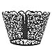 KEIVA Pack of 50 Vine Cupcake Holders Filigree Artistic Bake Cake Paper Cups Vine Designed Decor Wrapper Wraps Cupcake Muffin Paper Holders for Wedding Party Birthday Decoration (50, Black)