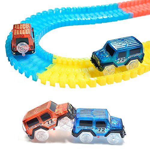 Magic Tracks Cars Only Replacement Toy Cars Glow in the Dark Racing Track Accessories Compatible with Most Tracks for Kids (2Pack) - Thumbnail 3