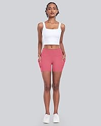 CHRLEISURE Womens Biker Yoga Shorts with