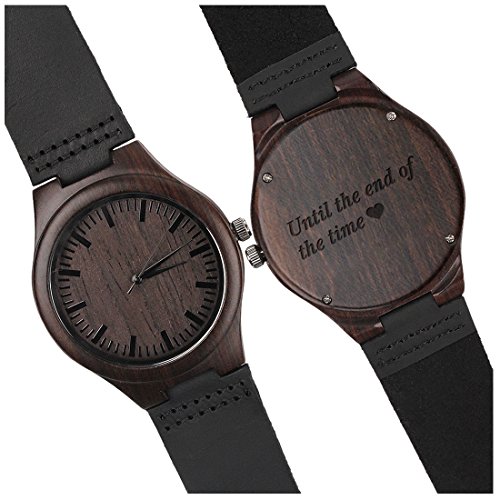 Engraved wooden wrist watch - until the end of the time - unique …