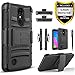 LG Aristo Case, LG Phoenix 3 Case, LG Fortune Case, LG Rebel 2 LTE Case, LG Risio 2 Case, LG K8 2017 Case, [Combo Holster] Shockproof Kickstand with [HD Screen Protector] Circlemalls Stylus Black