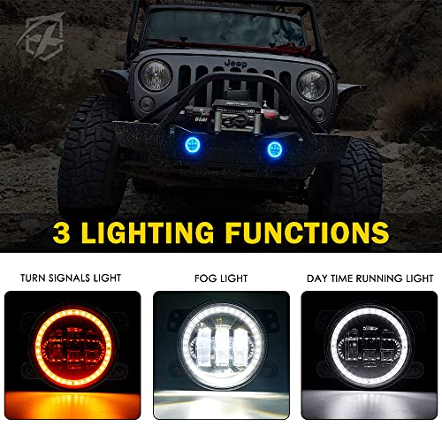 Xprite Fog Lights with RGB Halo Angel Ring and Turn Signal Light, IR