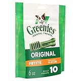 GREENIES Original Petite Natural Dog Dental Care Chews Oral Health Dog Treats, 6 oz. Pack (10 Treats)