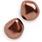 Kenneth Jay Lane Women's Copper Pearl Nugget Gold Pierced Earrings, Copper Pearl, One Size