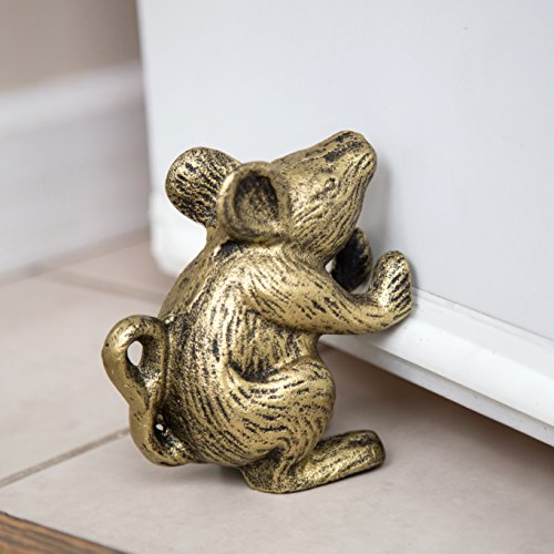 image for Comfify Cast Iron Mouse Door Stop - Decorative Rustic Door Stop - Stop